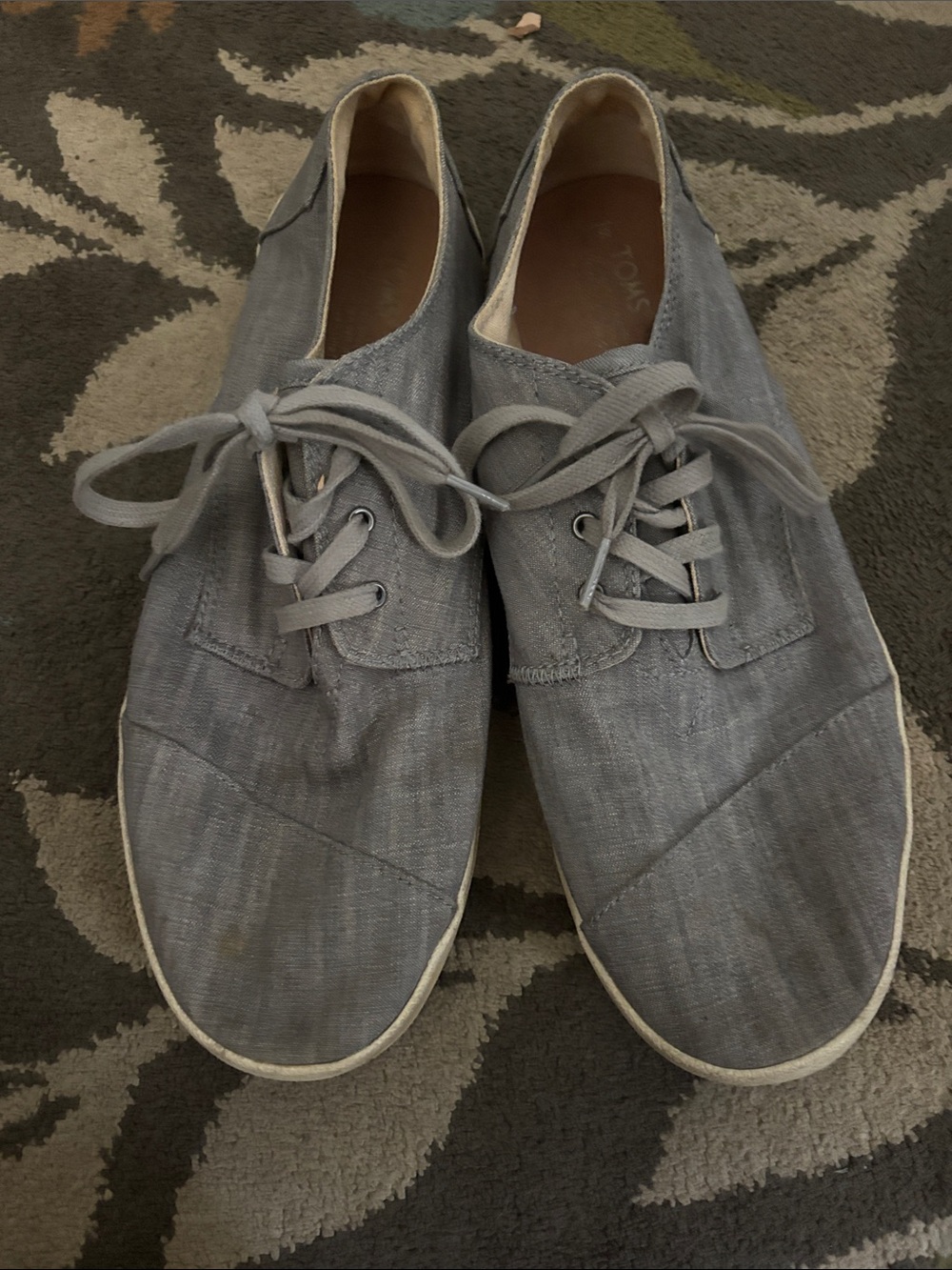 Toms Men's Gray Canvas Lace-Up Slip-On Shoes
